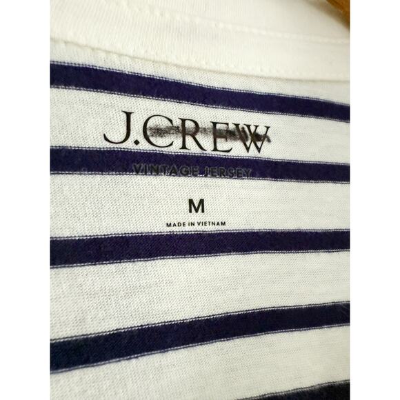 J.Crew | NWT Vintage jersey johnny-collar shirt in stripe Ivory Eve | Sz M - Picture 5 of 10